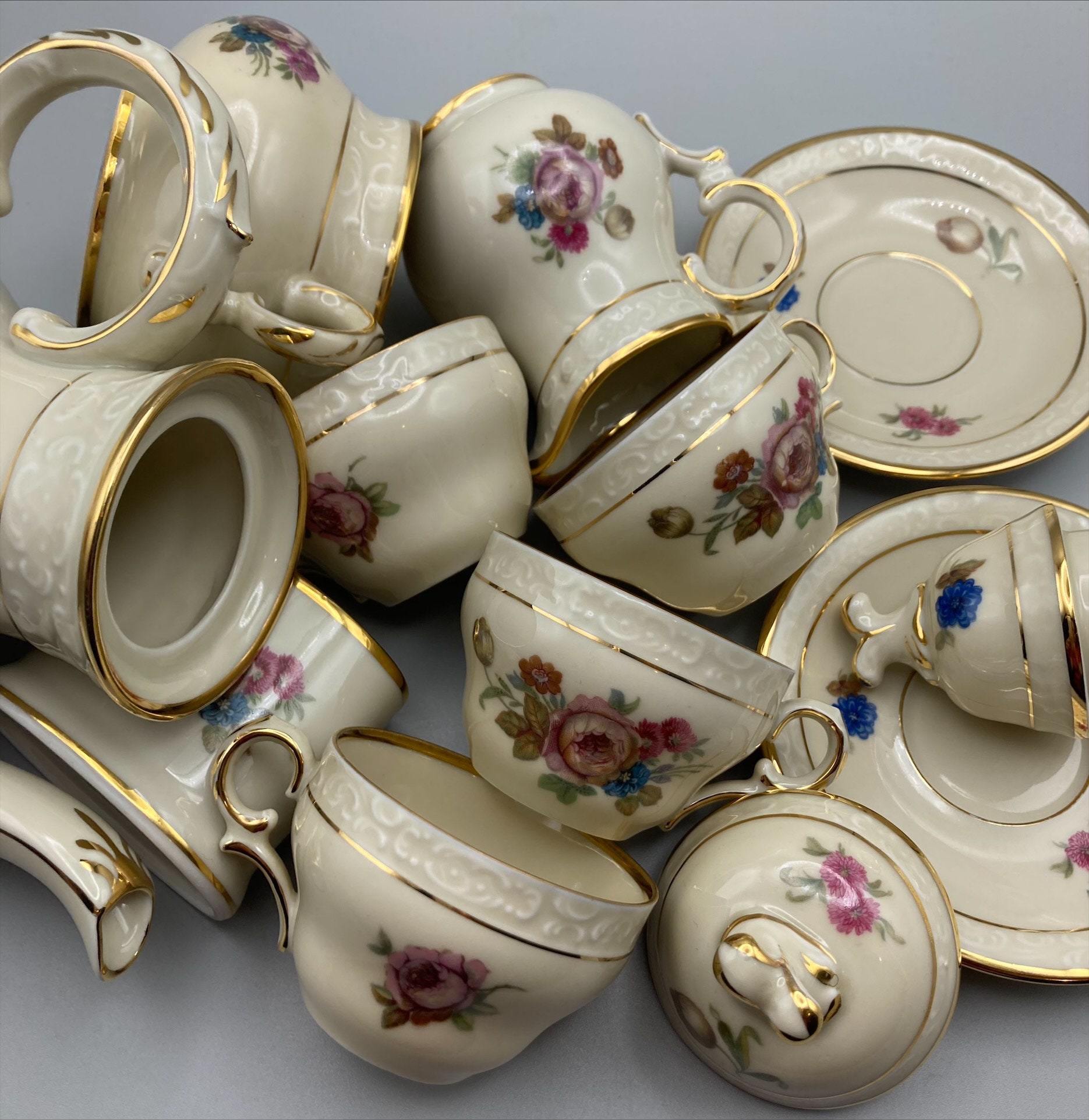 Porcelanowy zestaw do kawy Vintage Kjøbenhavns – Maleri KPM