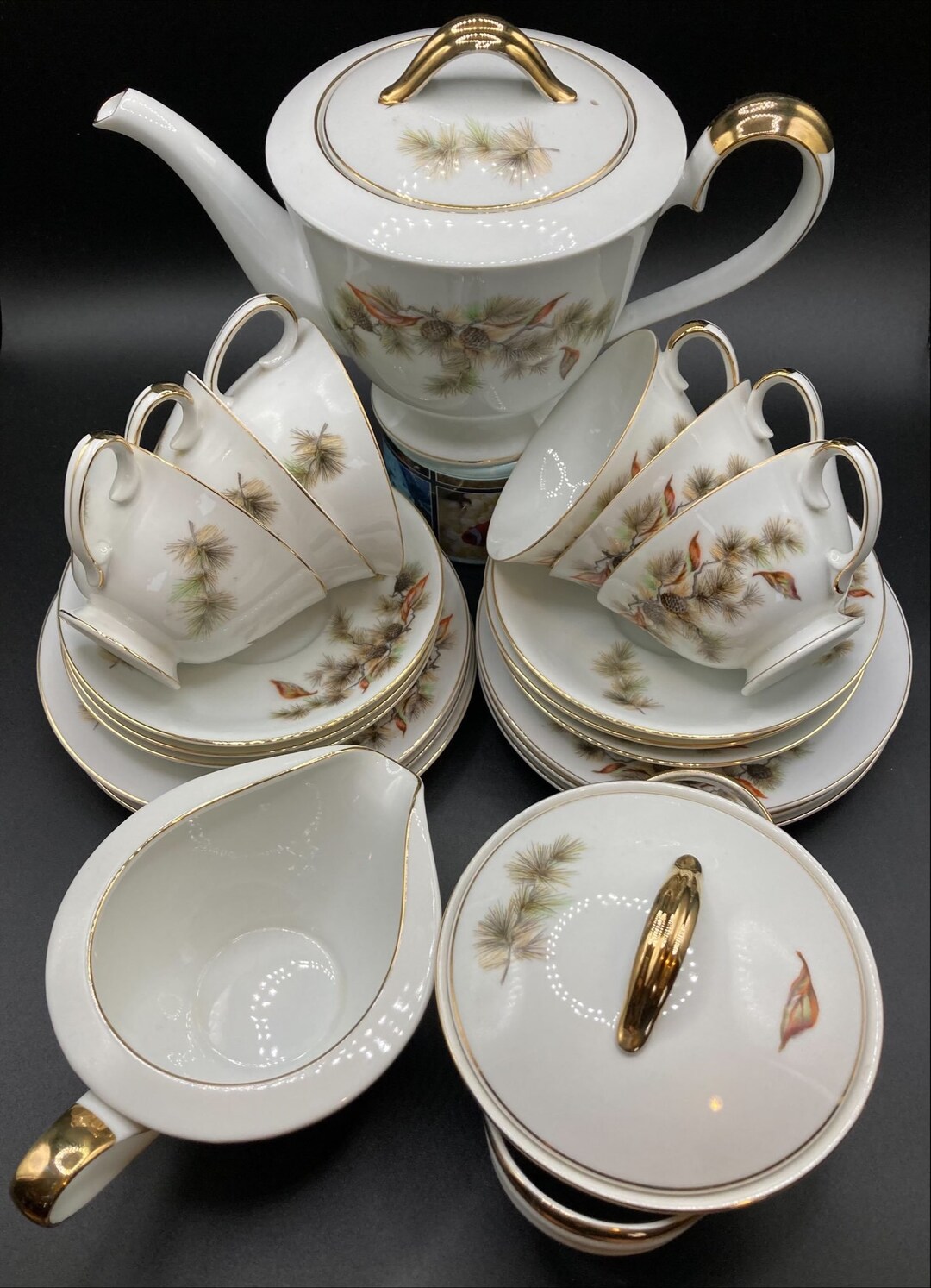 Japanese Tea Set for Six/21pc. Pearl China K, Vintage, Rare