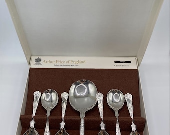 Vintage Silver Plated Fruit Spoons. 7 PCE Fruit Set. EPNS A1, Sheffield, England, Vintage Kings Arthur Price English Cutlery, Gift idea.