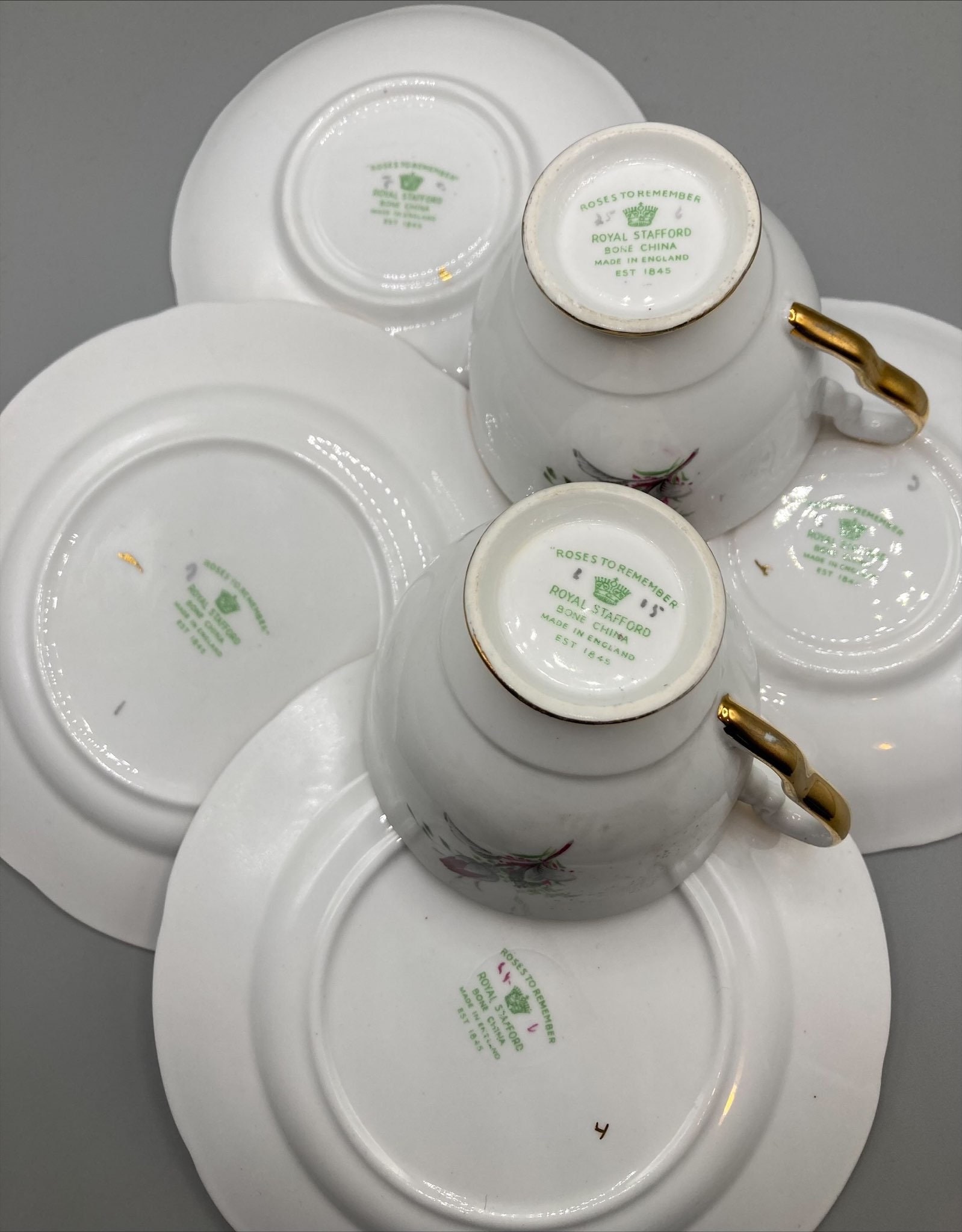 Royal Stafford Roses to Remember Tea Trio Set: Vintage Red Rose