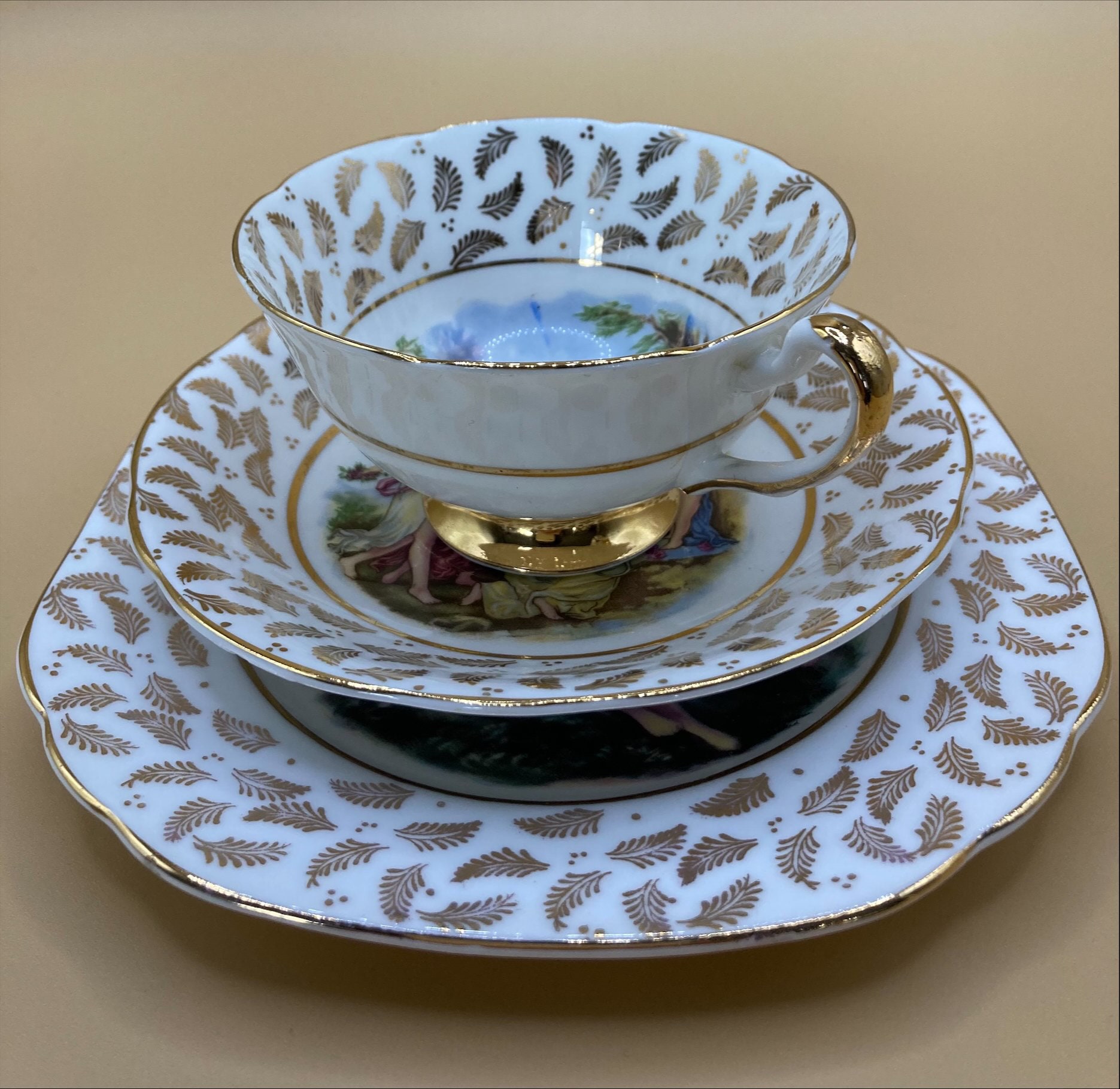 Collectible English Imperial Fine Bone China Tea Trio, Warranted