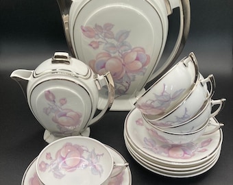 Rare Beautiful Romanian Porcelain 15 piece Tea set or Espresso set 