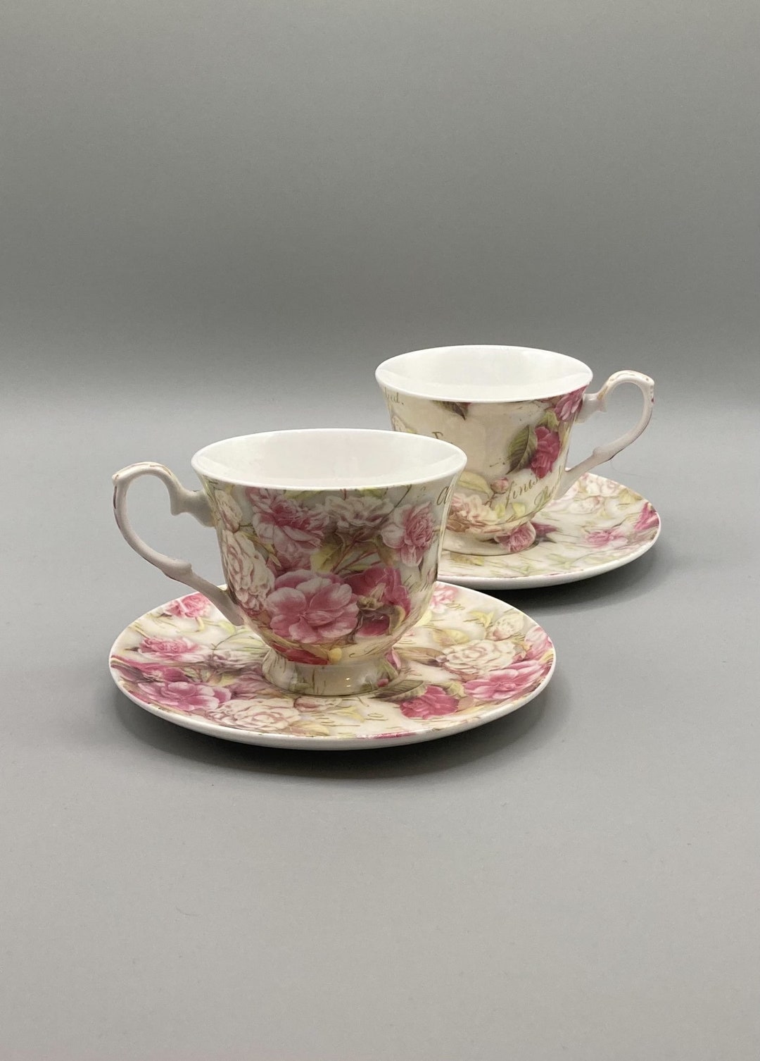 Leonardo Collection China Cups And Saucers With Floral Design Stock Photo 4 thumbnail image