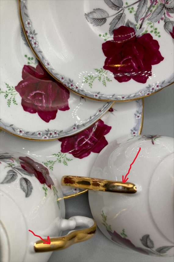 Royal Stafford Roses to Remember Tea Trio Set: Vintage Red Rose