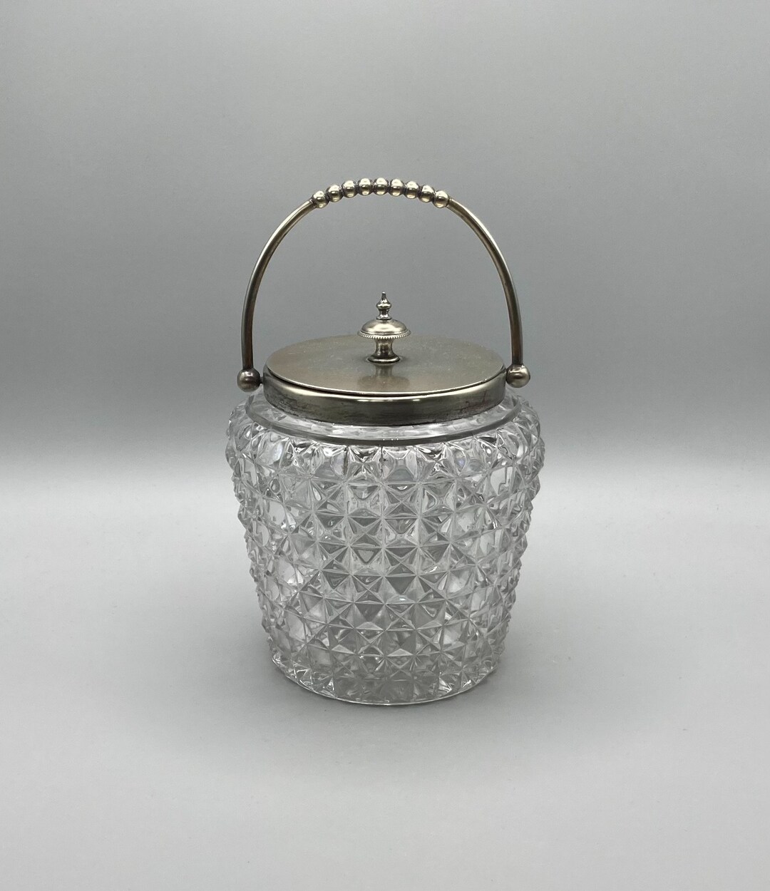 Vintage Cut Glass Biscuit Barrel, Cookie Barrel, Cookie Jar, Home Deco