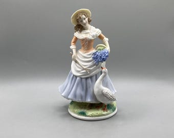 ヴィンテージ ロイヤルウースター磁器製フィギュア：チューリップを