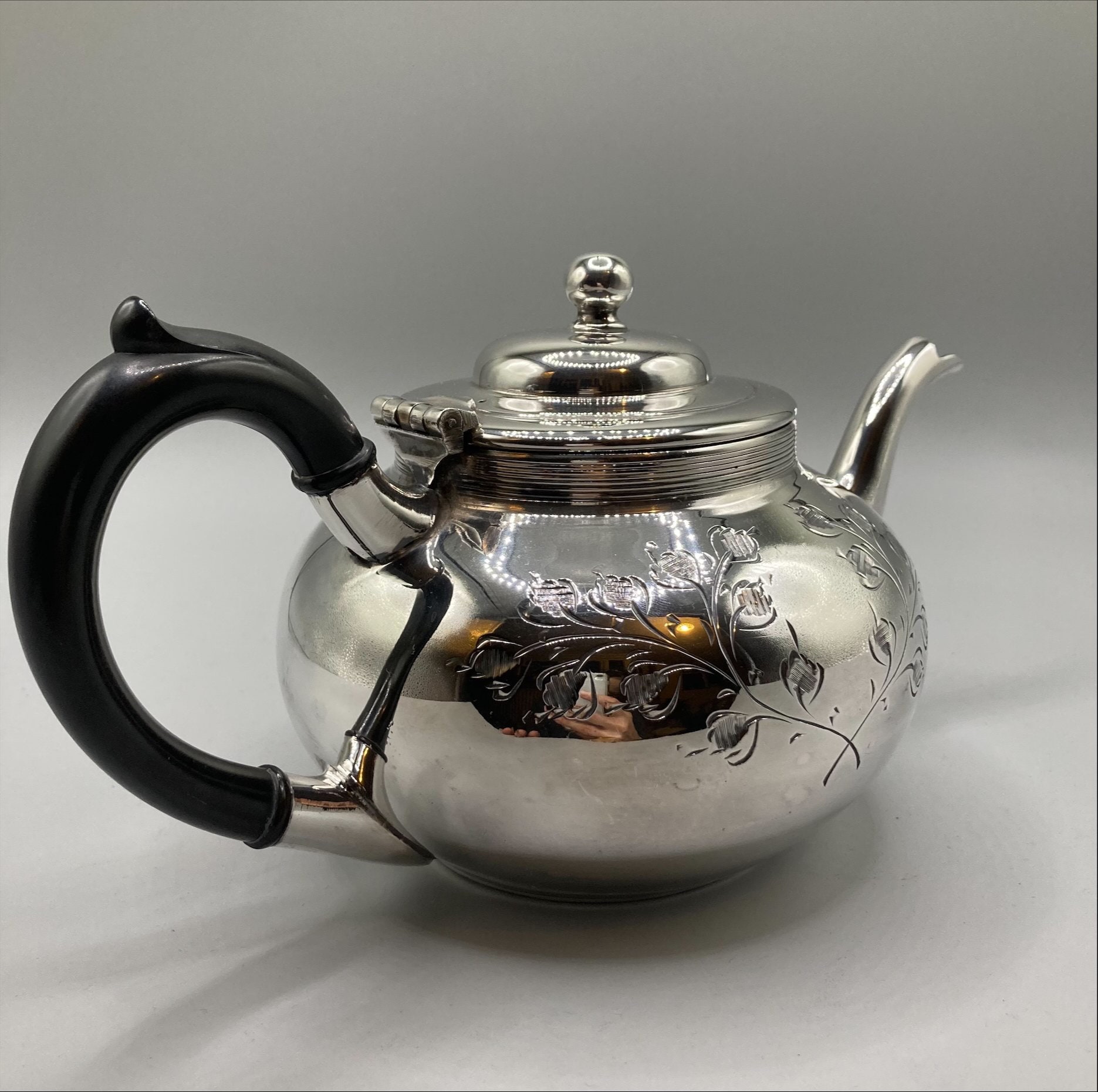Silver Plated Tea Set of Tea Pot, Creamer and Sugar Bowl/ Cooper ...