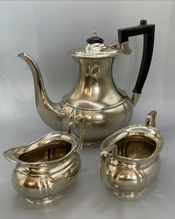Vintage Silver Plated Tea/coffee Set of Teapot Sugar Bowl and Etsy UK