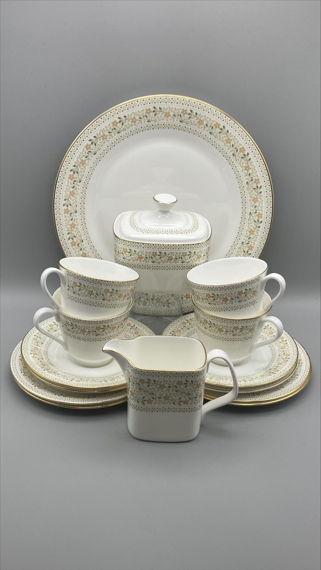 Vintage Royal Doulton Paisley Tea Set, Vintage English Tea Set for 4 ...