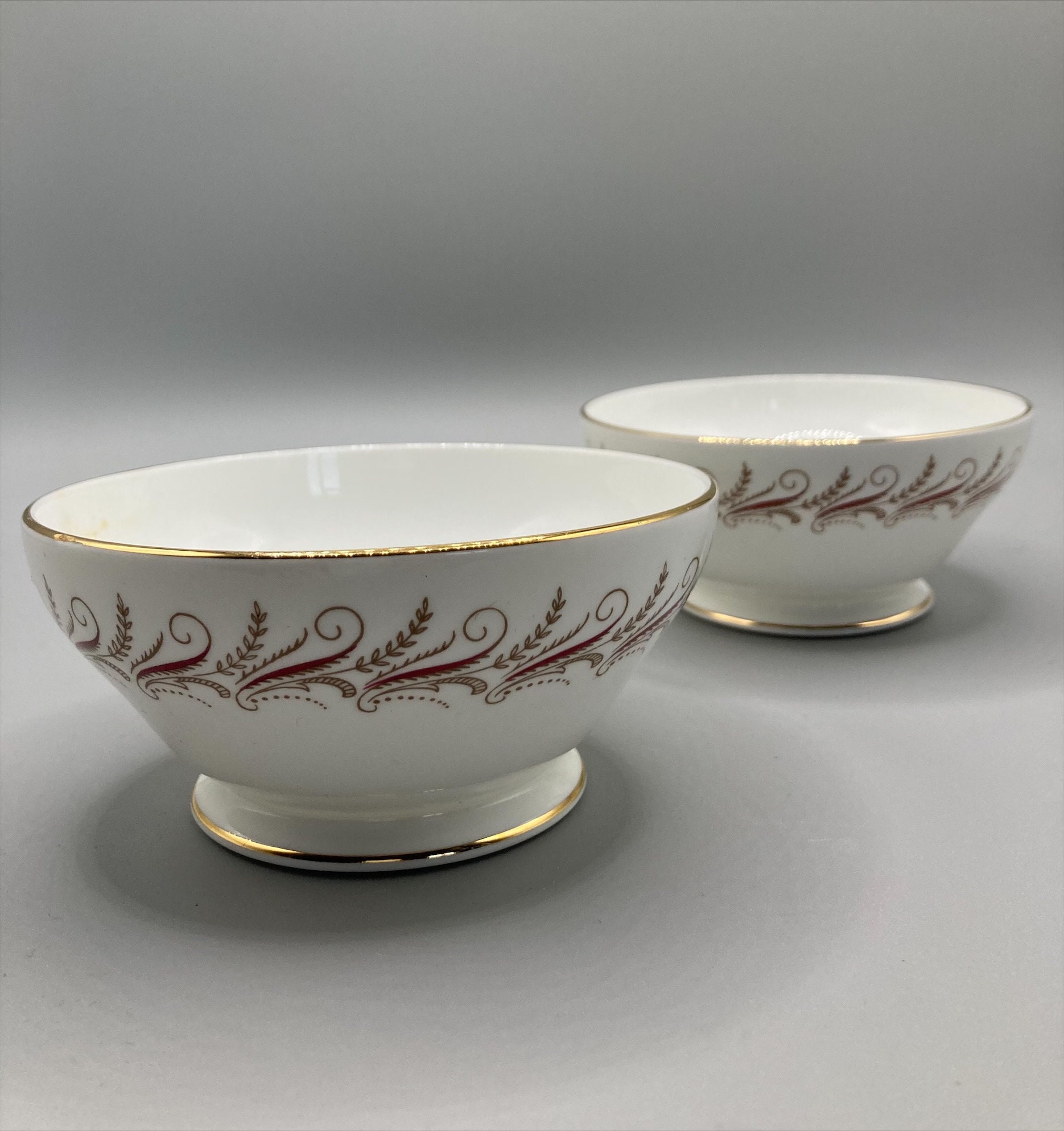 Vintage Paragon Melody Tea Set: White Terracotta & Gold Bone China