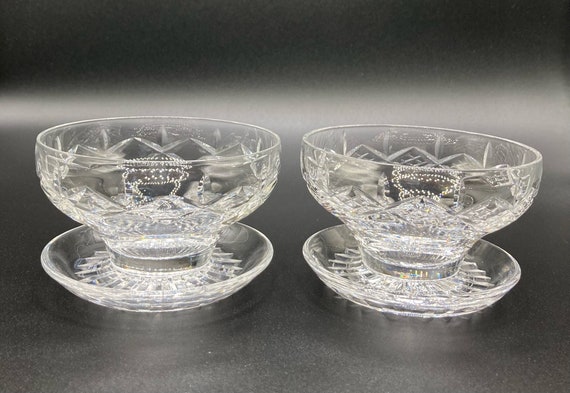 A Pair of Crystal Cut Glass Dessert Dishes Ice Cream Bowls