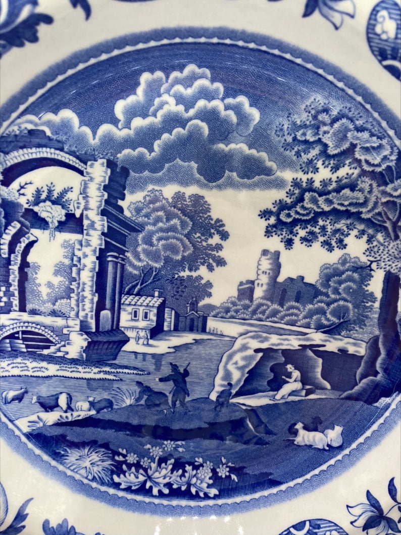Spode Blue Italian Soup Plates - Thumbnail 4