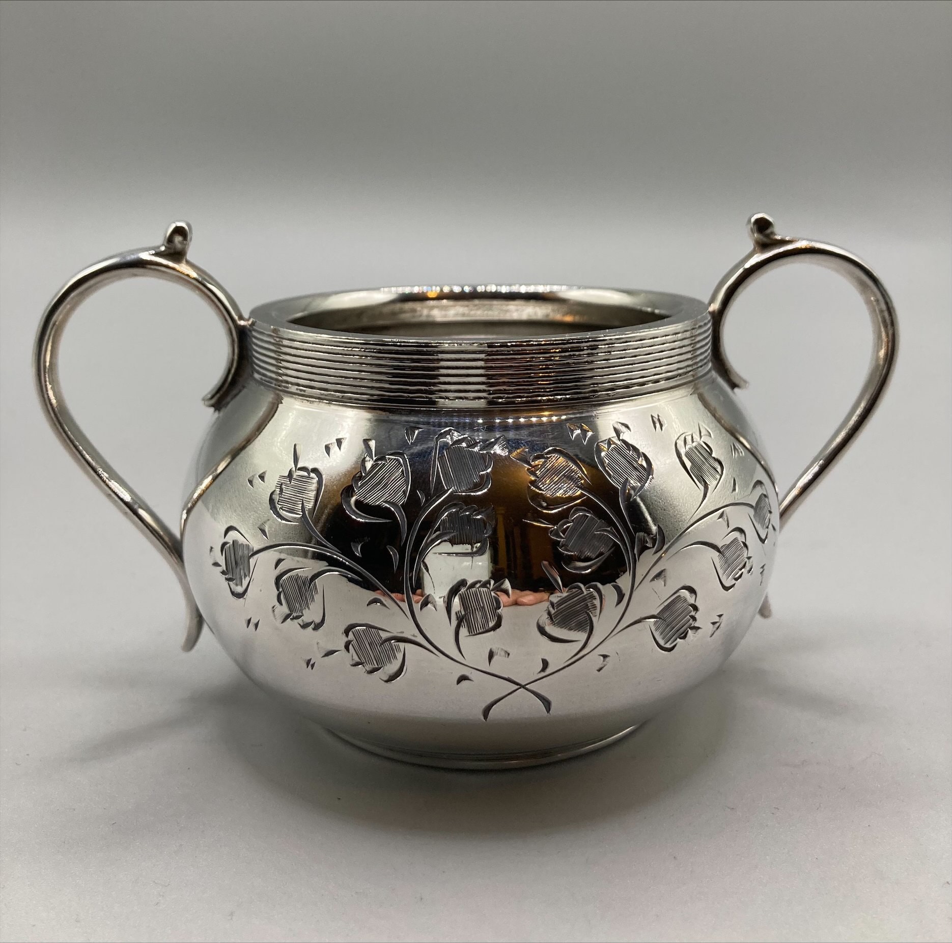 Silver Plated Tea Set of Tea Pot, Creamer and Sugar Bowl