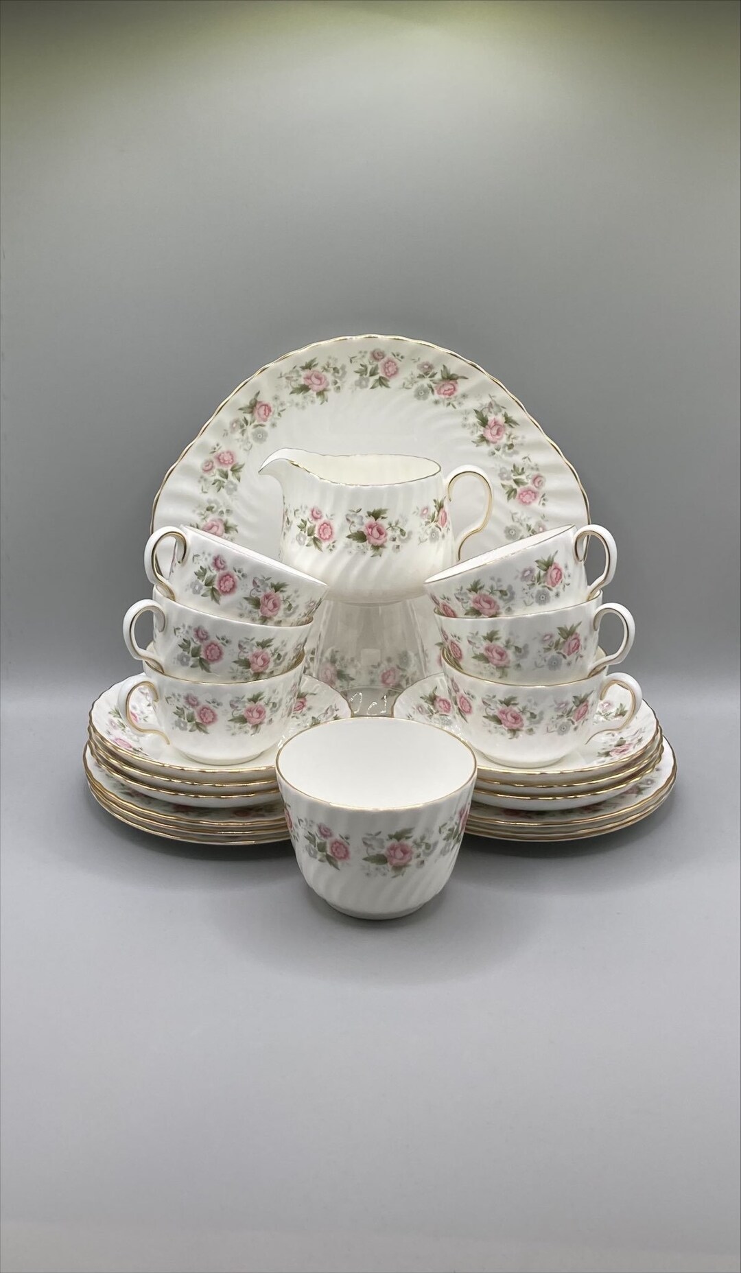 Minton Spring Bouquet Tea Set for 6, Floral Pattern, Minton Fine Bone