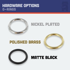 May include: Three O-rings in different finishes: nickel plated, polished brass, and matte black.