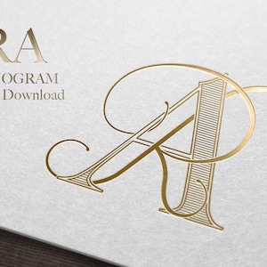 RA Wedding Monogram - Digital File Download | Couples Duogram | Personal Logo | Insignia | Family Crest | Monogram SVG |  Incl. Vector Files