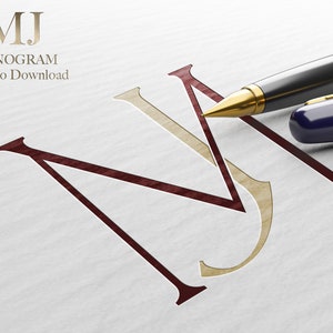 MJ / 2 Letter Wedding Monogram with Letters MJ - Listo para descargar archivos vectoriales