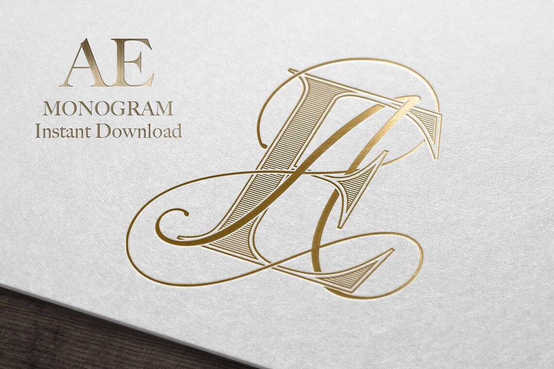AE Wedding Monogram - Digital Download | Couples Duogram | Personal ...