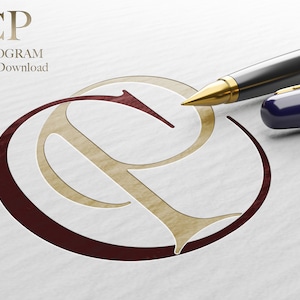 CP / 2 Letter Wedding Monogram con lettere CP - Pronto per scaricare file vettoriali