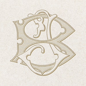 JB- Monograma de casamento | Duograma de 2 letras, design vintage, precisão moderna - pronto para baixar arquivos gráficos e imagens