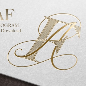 AF Wedding Monogram - Digital Download | Couples Duogram | Personal ...