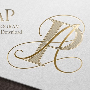 AP Wedding Monogram - Digital Download | Couples Duogram | Personal Logo | Insignia | Family Crest | Monogram SVG | Vector Files Included