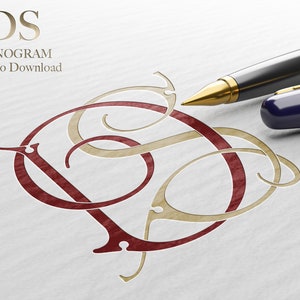 DS / 2 Letter Wedding Monogram with Letters DS - Listo para descargar archivos vectoriales