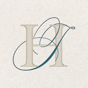 Monograma de boda JH / Listo para descargar monograma de 2 letras de diseño moderno, solo archivos digitales, sin servicio