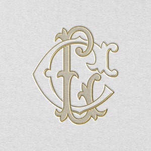 CL- Monograma de casamento com letra dupla vintage | Pronto para baixar arquivos gráficos digitais, arquivos SVG em camadas, Illustrator e Photoshop