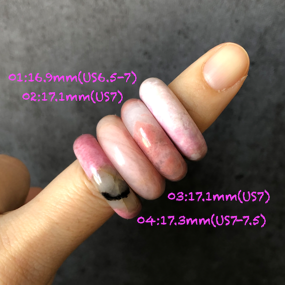 Natural Rhodonite Stone Crystal Ring | 16.9-17.3mm+ | US 6.5-7.5 | Pink with Brown, white and Black | The Heart Chakra Healing Gemstone