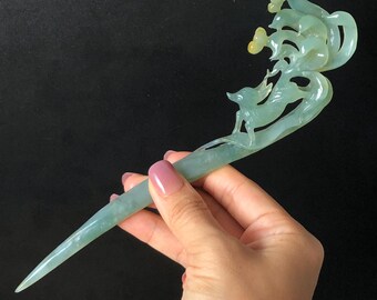 Certificate Xiu Jade Serpentine Hand Carved Plum Blossom  display picture 3