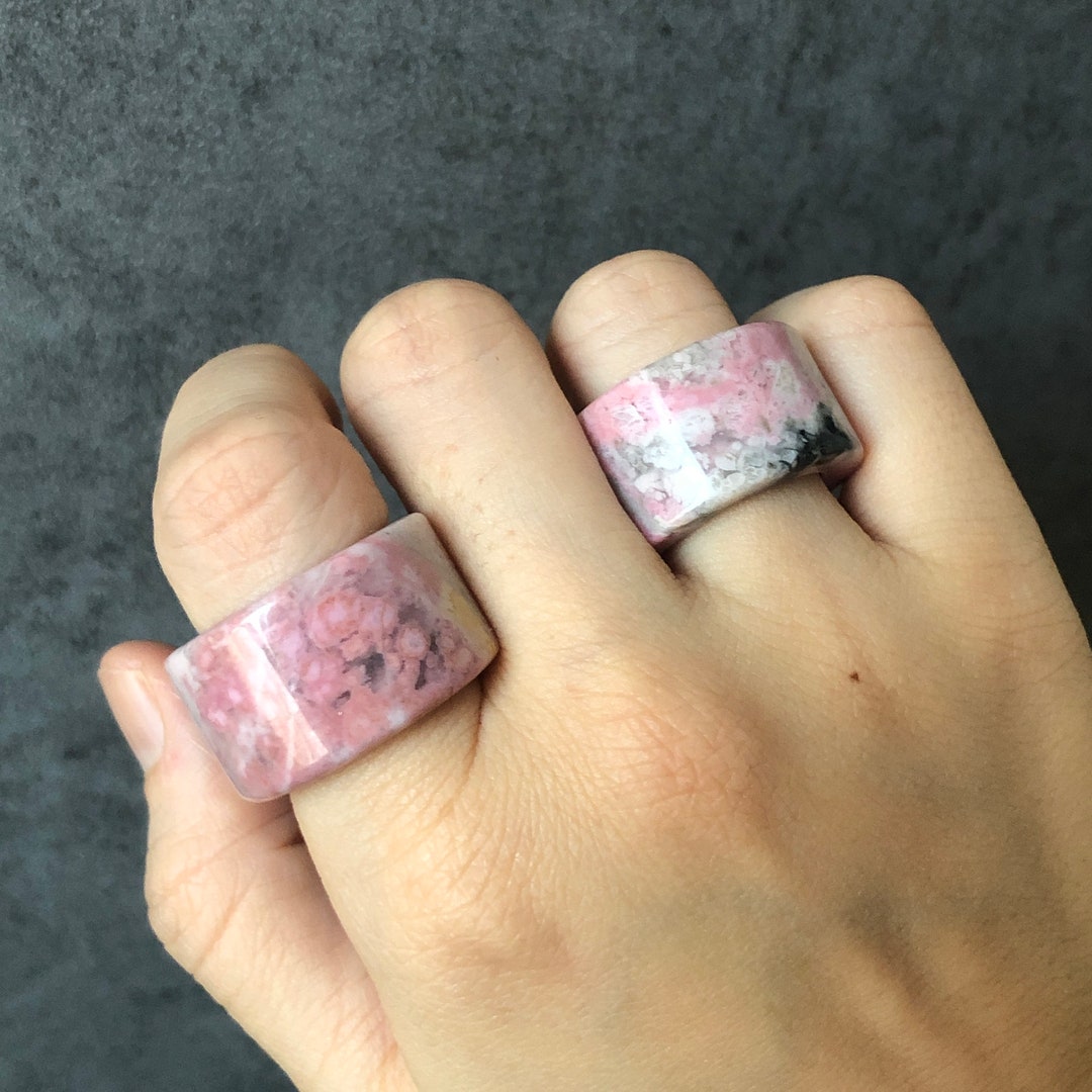 High Quality Natural Rhodonite Ring | Secret Rosy Garden| Sweet ...