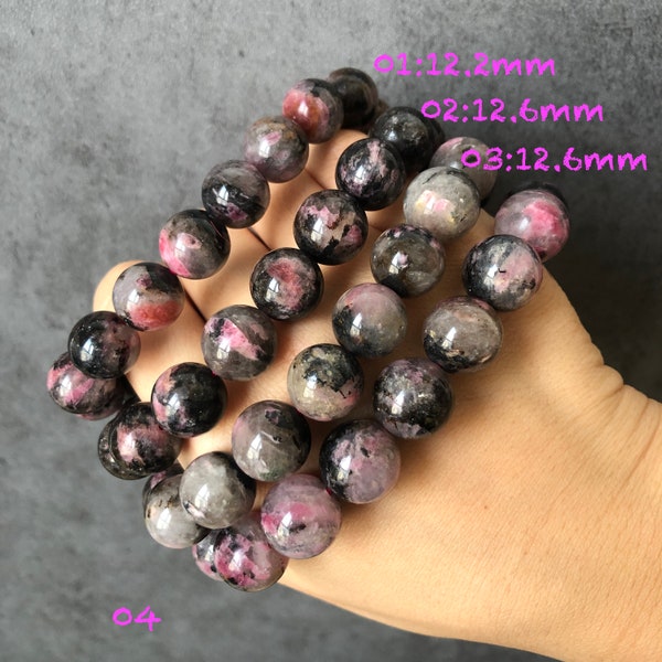 Natural Icy Rhodonite Bracelet | Cherry Blossom | Night Sakura Rain | Danqing | Plum Blossom |  Stone Bracelet | Crystal Bracelet