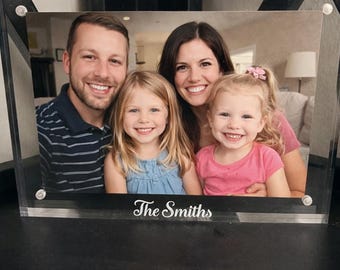 Photo Frame Personalized 5x7, Magnetic, Vertical Frame, Horizontal Frame, Name Frame, Business Logo, Vacation, Double Sided, Gift For Her