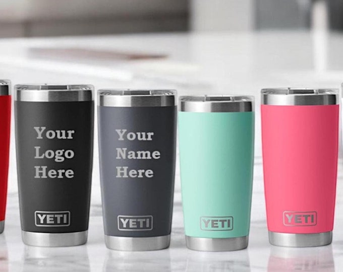 Custom Tumbler, Personalized Yeti, Custom Logo Tumbler, Gift for Dad, Business Logo, Engraved Cup, 20 oz Mug, Team Tumbler, Coach Gift