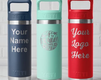 Custom Tumbler, Personalized Yeti, Custom Logo Tumbler, Gift for Dad, Business Logo, Engraved Cup, 18oz Mug, Team Tumbler, Coach Gift
