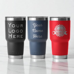 Custom Tumbler, Personalized Yeti, Custom Logo Tumbler, Gift for Dad, Business Logo, Engraved Cup, 30 oz Mug, Team Tumbler, Coach Gift
