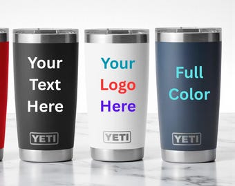 Vaso personalizado, Yeti personalizado, vaso con logotipo de color personalizado, regalo para papá, logotipo de empresa, taza de café, taza de 20 oz, vaso de equipo, regalo de entrenador