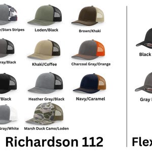 Only Fins Fishing Leather Patch Hat, Flex Fit Hat, Hunting Hats, Hats for Work, Bass Hat, Richardson 112 Personalized, Gift for Him image 2