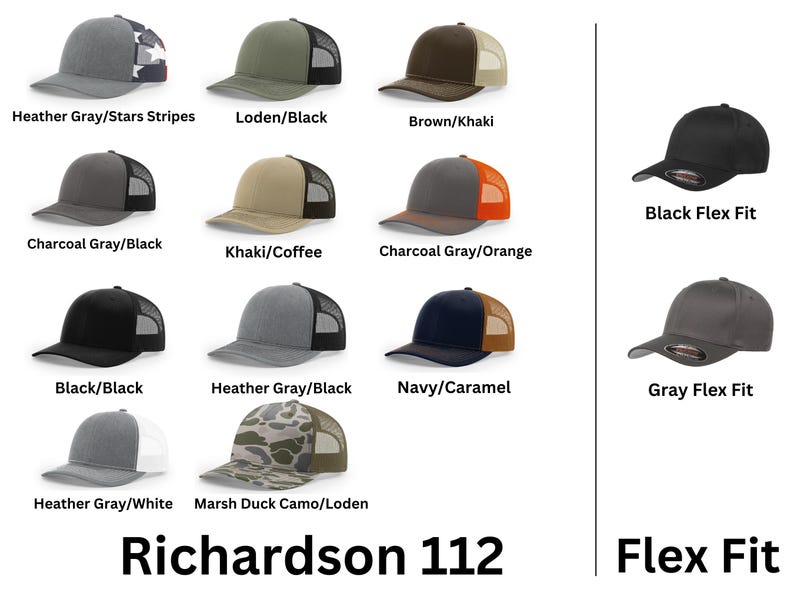 Only Fins Fishing Leather Patch Hat, Flex Fit Hat, Hunting Hats, Hats for Work, Bass Hat, Richardson 112 Personalized, Gift for Him image 2