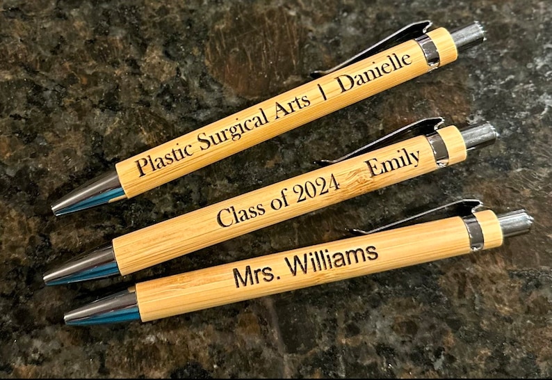 Bamboo Pen Personalized Bulk Pens Pens Personalized Wood Etsy