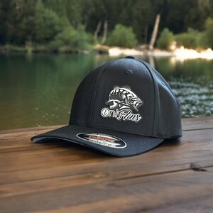 Only Fins Fishing Leather Patch Hat, Flex Fit Hat, Hunting Hats, Hats