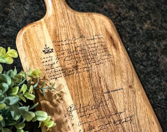 Personalized cutting board, handwriting, handwritten recipe, cutting board, recipe cutting board, engraved handwriting, recipe cutting board