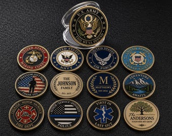Custom Challenge Coin, Custom Coin, Coin Gift, Portrait, Army Coin, Military Coin, Police Coin, Logo Coins, Personalized Coins, Gold, Silver