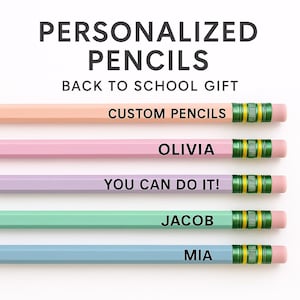 Personalized pencils, custom teacher pencils, engraved pencils, pastel pencils, personalized pencils for student, back to school gift