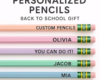 Personalized pencils, custom teacher pencils, engraved pencils, pastel pencils, personalized pencils for student, back to school gift