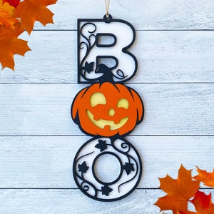 Halloween Door Sign, Halloween Outdoor Decor, Halloween Decor, Halloween Door Hanger, Boo Sign, Halloween Boo Decor,Pumpkin Front Porch Sign