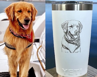 Custom Dog Tumbler, Personalized Pet Yeti, Custom Tumbler, Dog Bereavement Gift, Engraved Cup, 20 oz Mug, Pet Memorial, Pet Keepsake Gift