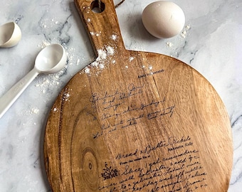 Personalized cutting board, handwriting, handwritten recipe, cutting board, recipe cutting board, engraved handwriting, recipe cutting board