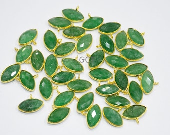 Green Strawberry Quartz Faceted Marquise Shape Connector , Green Strawberry Quartz Bezel Connector , Sold By Piece , 8x15 mm , RB-7058